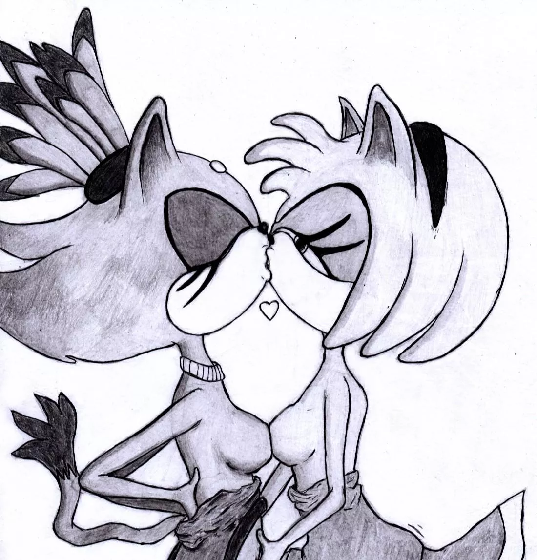 Amy and Blaze ~ pencil drawing. (motvinter) posted by motvinter