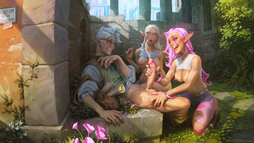 Do not cum in the flowerbeds please (Calmdraws) by Ohmczar