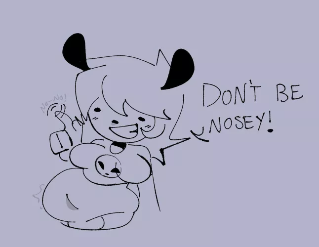 {Image} Don't be nosey! [Original character], [oral vore], [belly] by ClassicLopsided5233