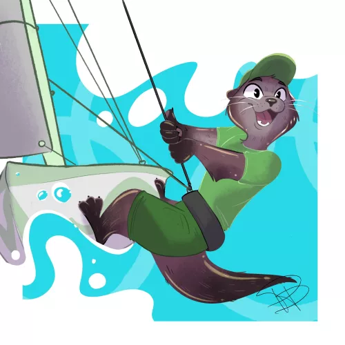 Pawlympics Practice: Sailing! (art by me) by pepperpawdraws