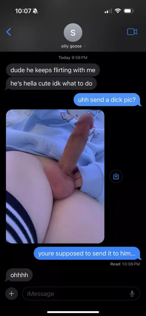 pov trying to help your femboy friend, but he's just a silly lil goose by skiepuppyboy