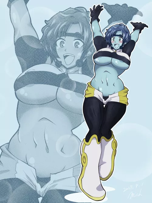 The first bubble girl I ever drew. by mich_kj