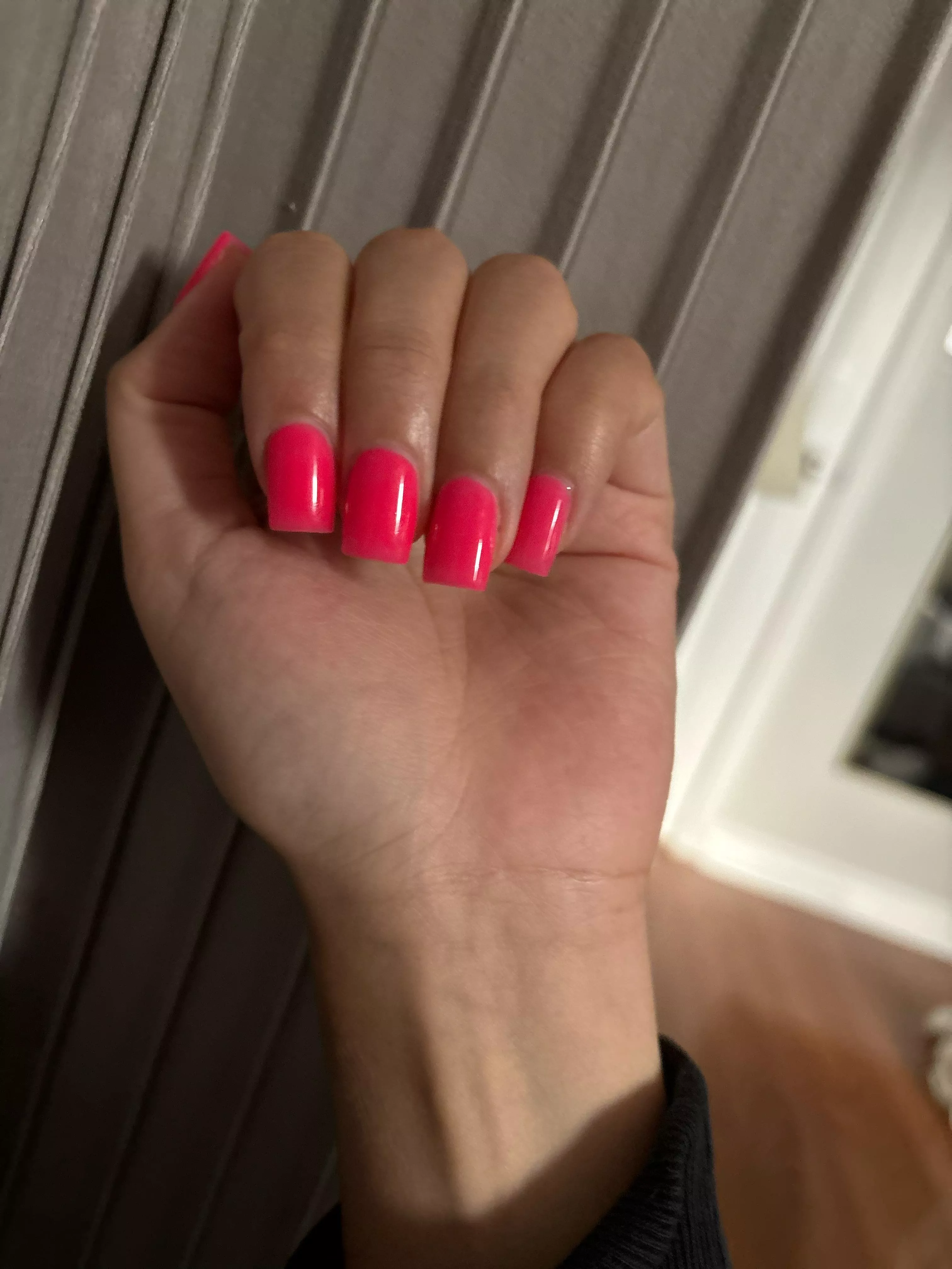 What do you think of my pretty pink nails ? posted by TinyMatch3649