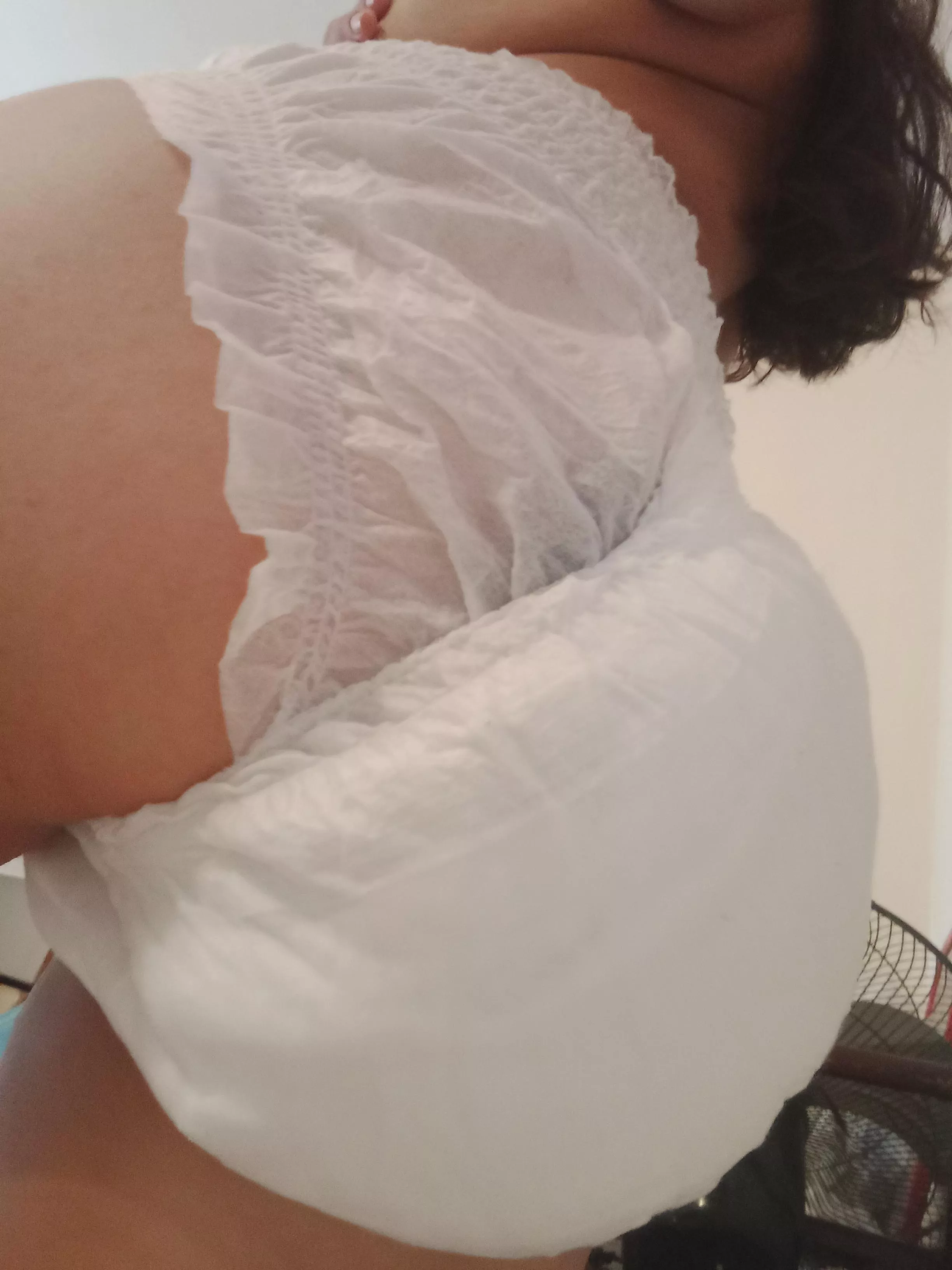I just went to bed and already used my diaper! Now I have to wait until the morning to be changed. posted by princessofmessy
