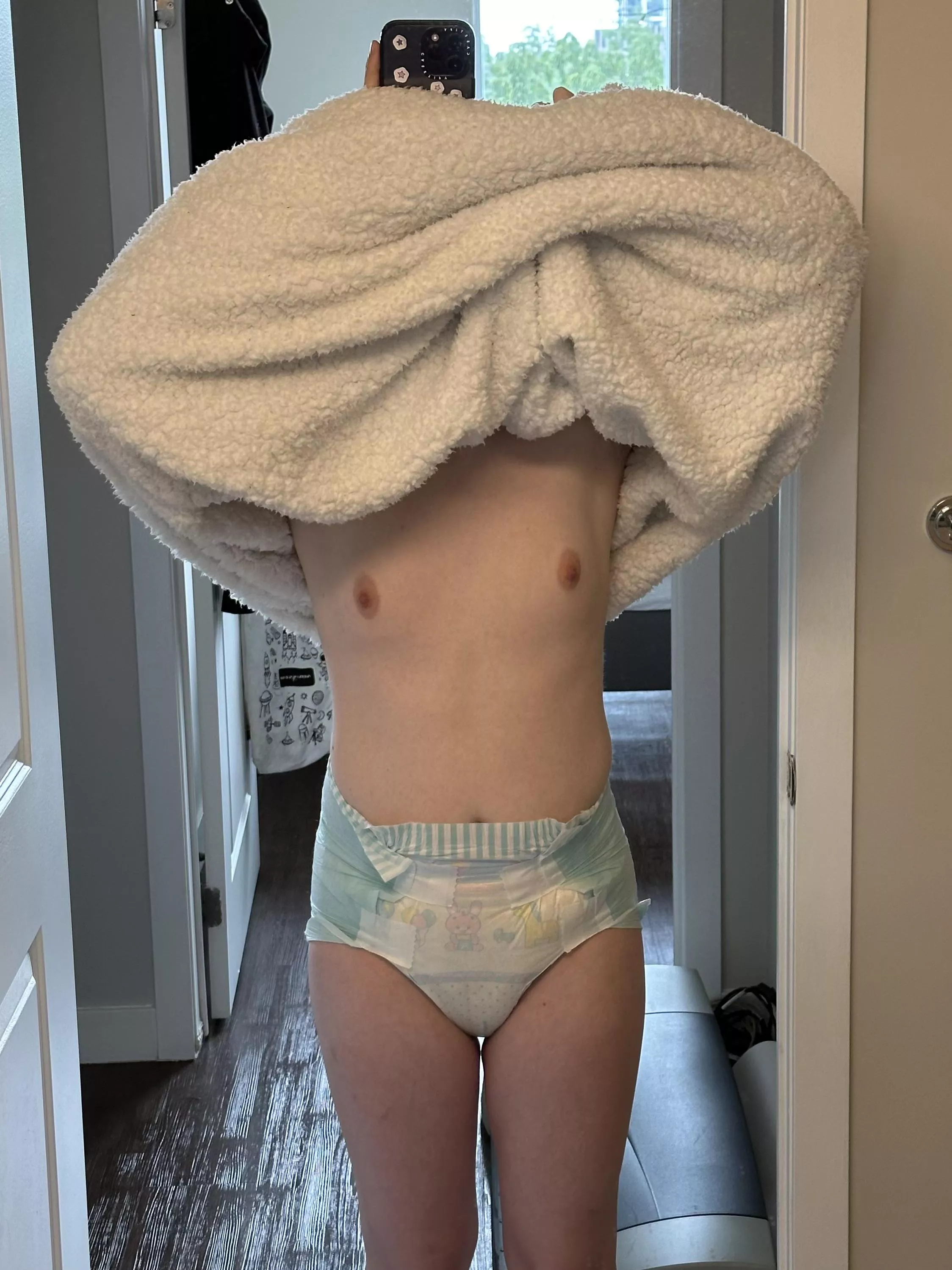 look what im hiding under my blanky hoodie!! posted by princess-kinkshamed