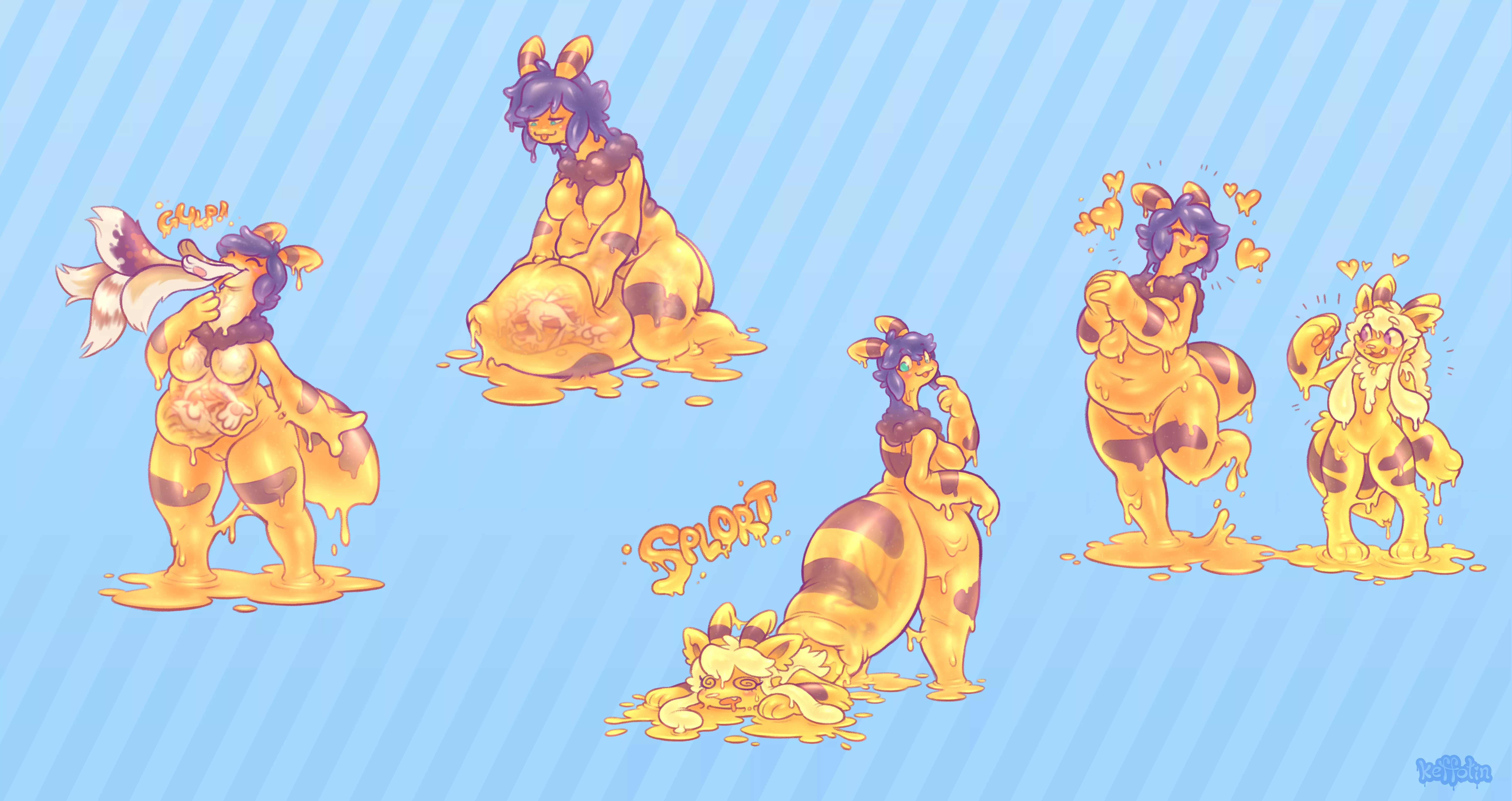 Sweety Swallows (keffotin) (furry women -> goo furry women) (vore transformation) posted by MRWTR_take_lik