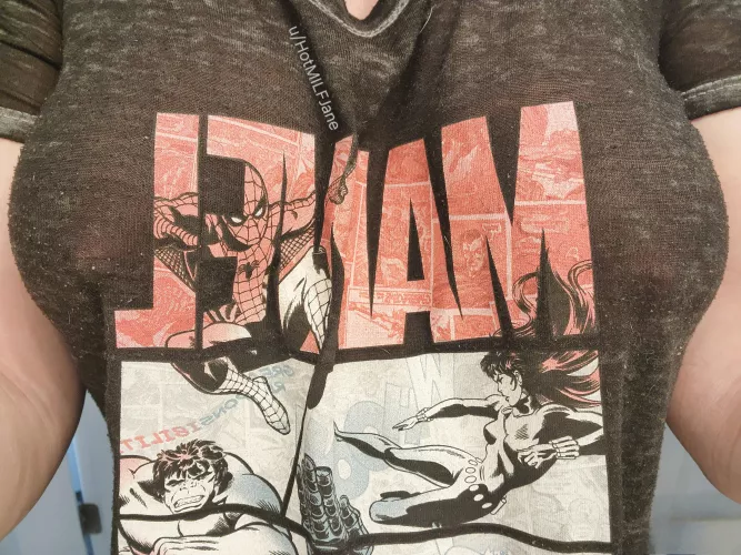 Wore this shirt again recently & my pokies were on full display for folks by HotMILFJane