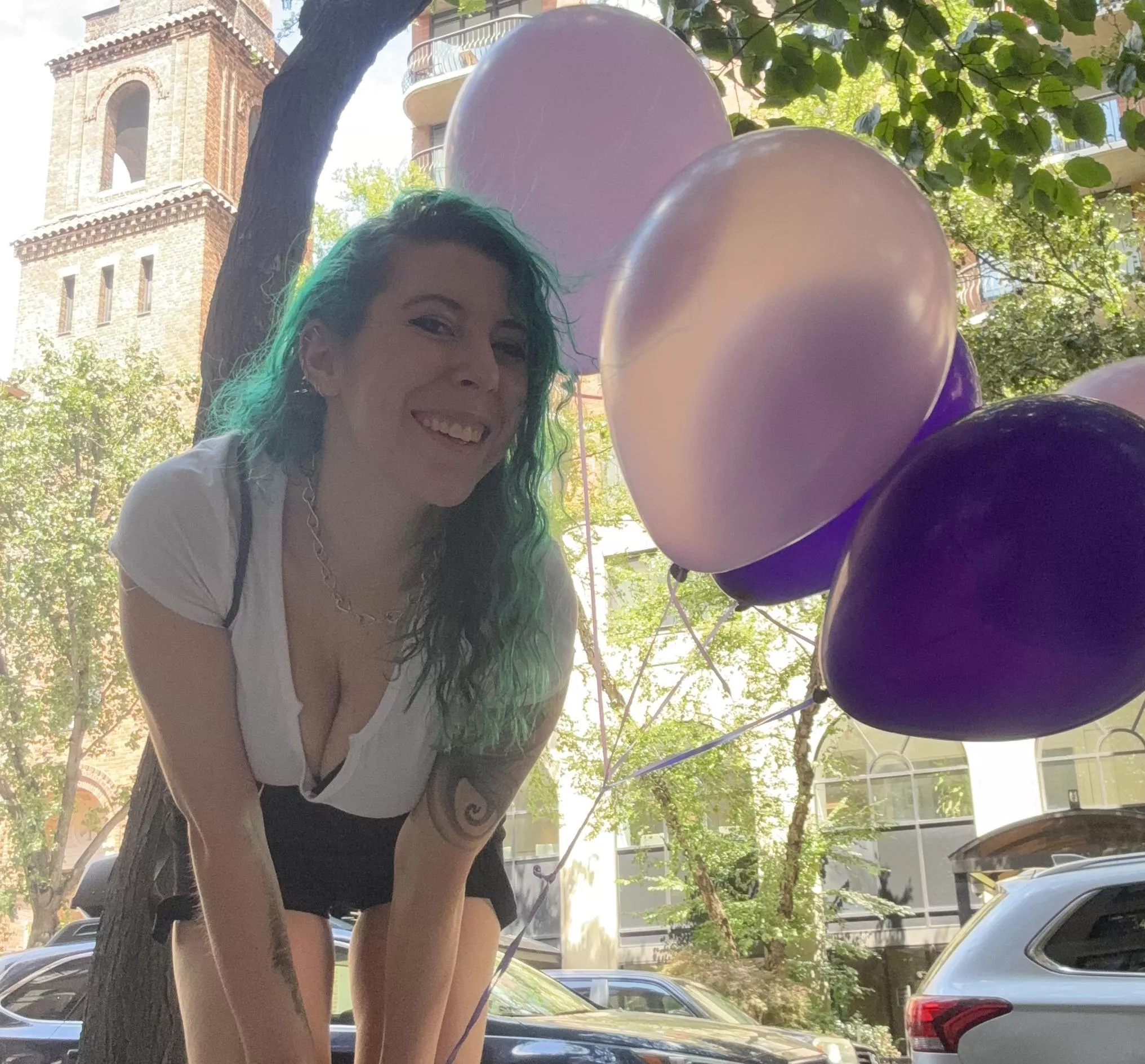Cute with balloons cleavage posted by sirenskiss3
