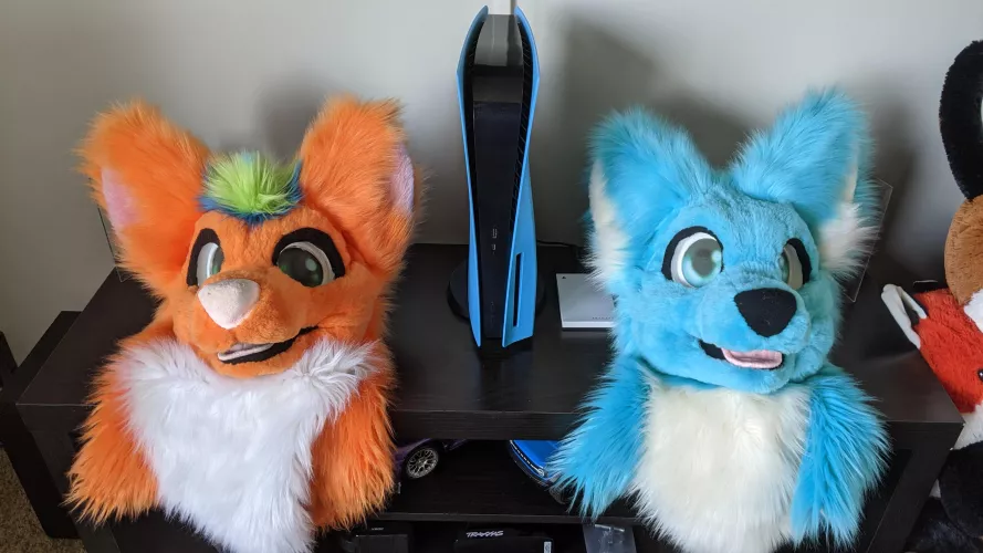 I came across my fursuits long lost brother the other day on facebook so naturally i had to have em. Coronet, meet Tenoroc!  by Fenix_Pony