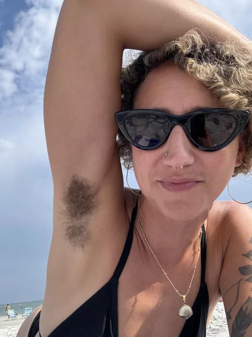 I love seeing who gets hard by my hairy armpits on the beach  by HairyRachel_Mae36