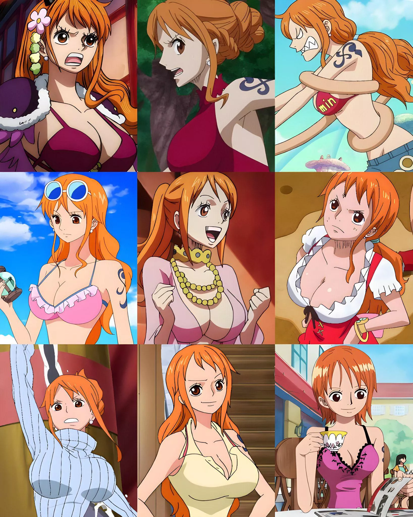 Let’s keep the Nami theme going! Which outfit would you fuck her in from best to worst?  posted by RulerofPerim12