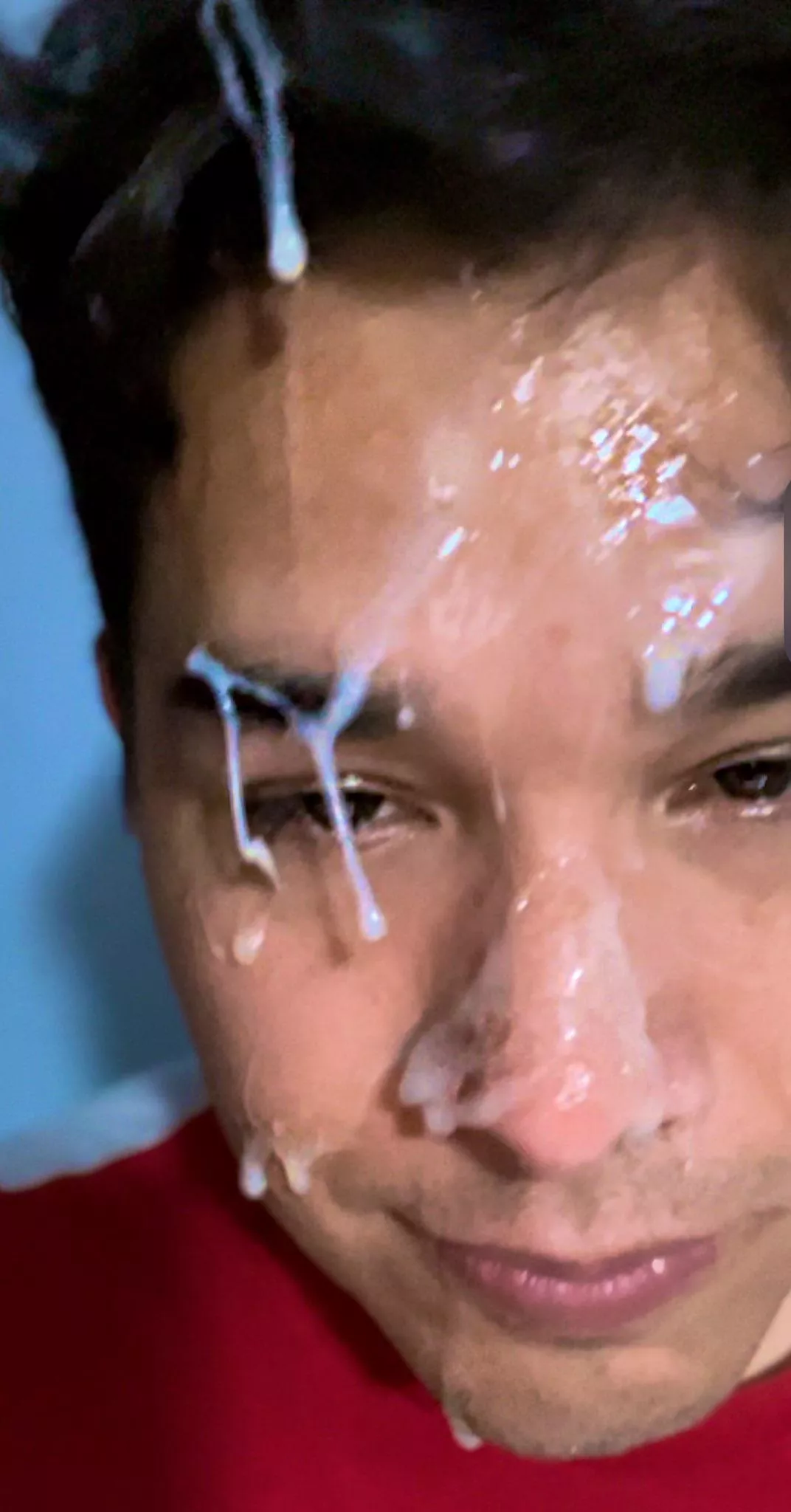 Before: Full balls. After: Covered face with cum posted by Face4SpecialCream