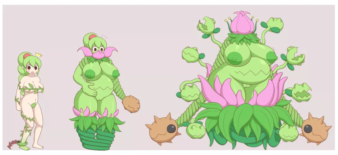 A plantera transformation by an unknown artist to me [FTPLANT] by infernothehedgehog20