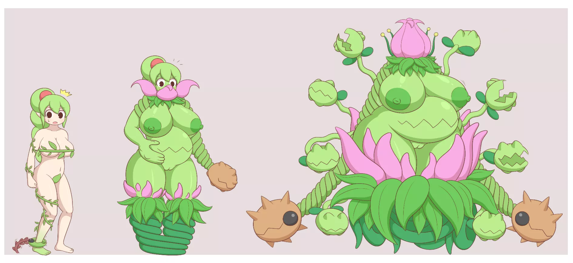 A plantera transformation by an unknown artist to me [FTPLANT] posted by infernothehedgehog20