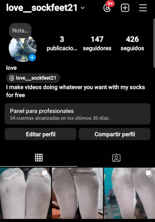 Hi, I hope I'm not bothering you too much, and sorry if I break a rule, it wasn't my intention. My friend asked me as a favor to help her grow her Instagram account. For those who are curious, she does whatever you wants with her socks and for free, yo by Looni_Darama