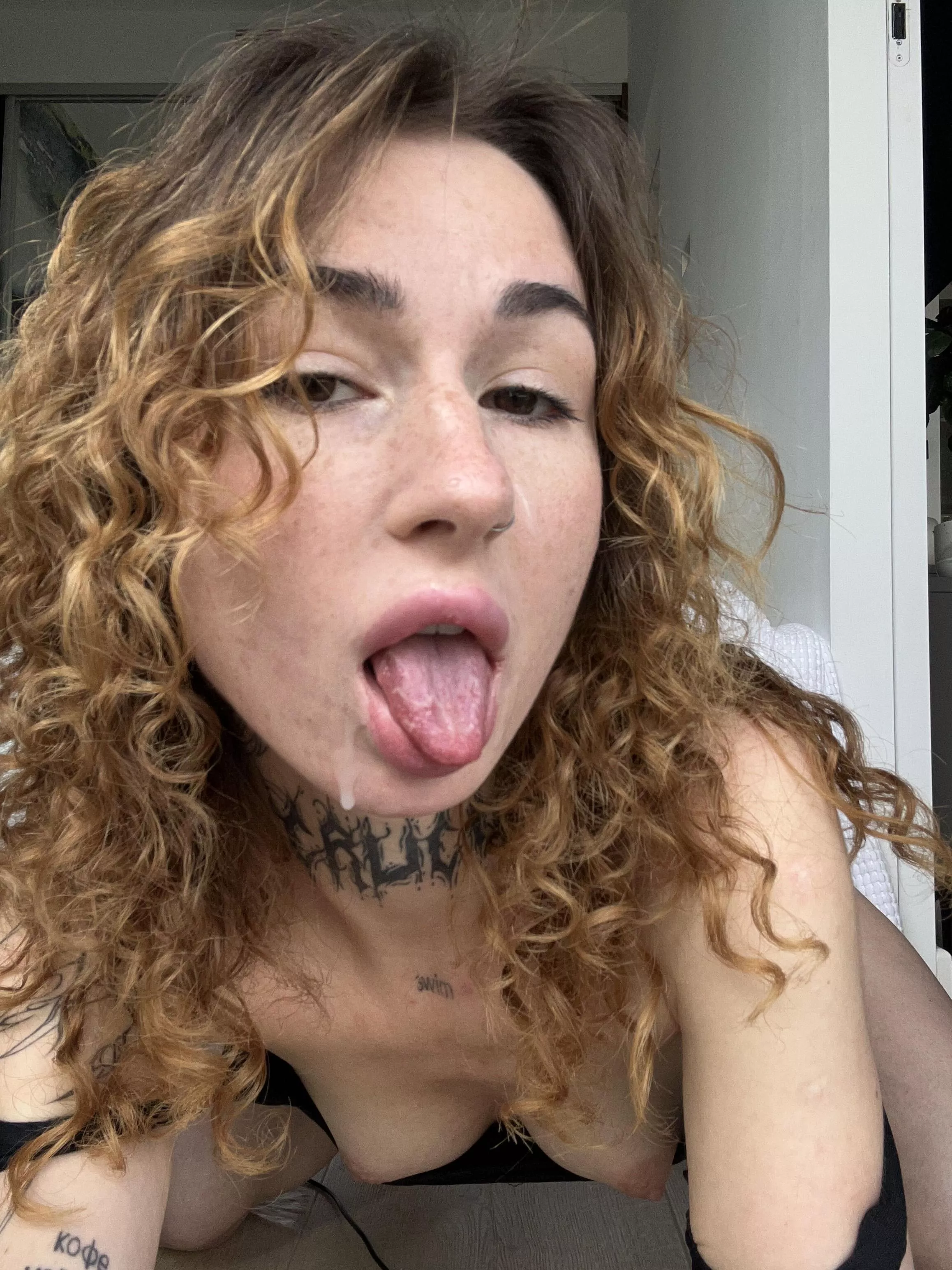 Young slut covered in sperm posted by SweetHearrtBaby