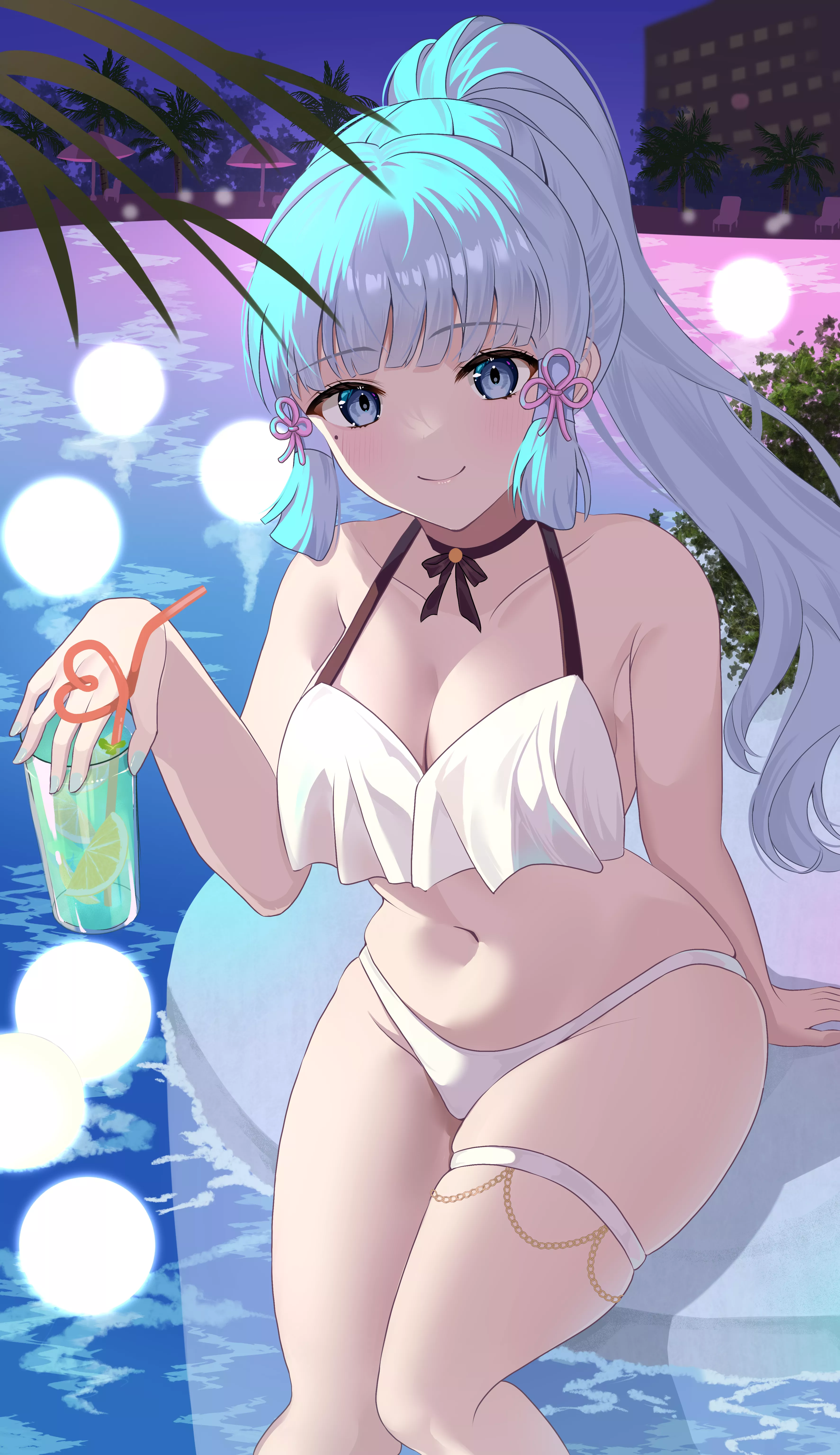 Ayaka offering a drink posted by marxsander2016