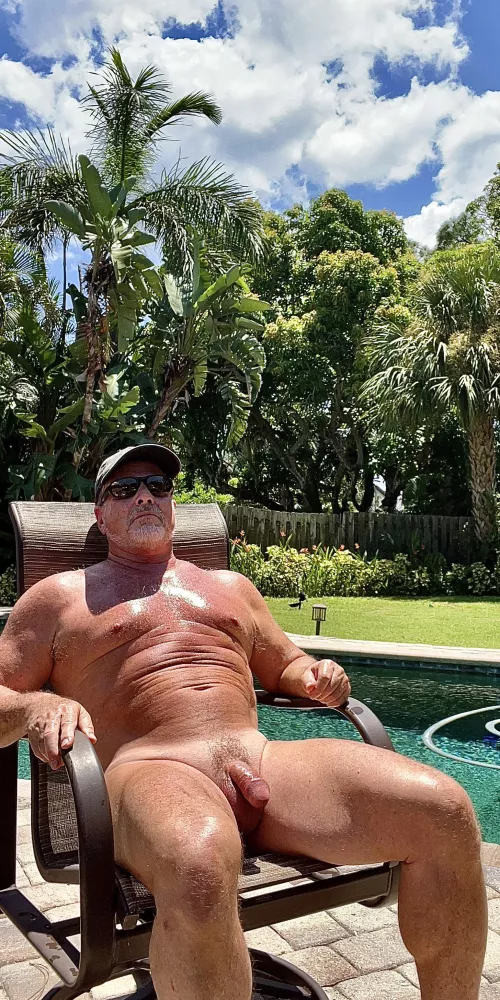 Sunning in paradise, but it’s hot out! by mascline1