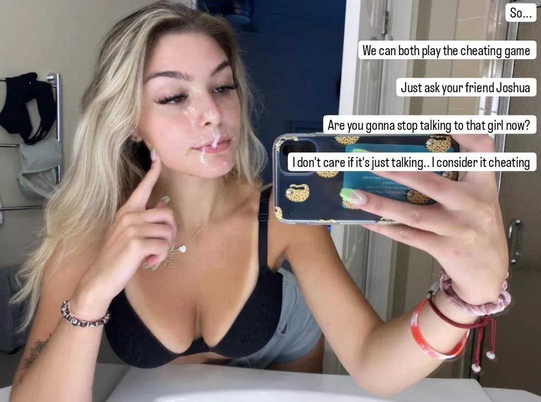 Just talking to a girl is considered cheating to your gf so she decided to get revenge on you posted by Captionsforever