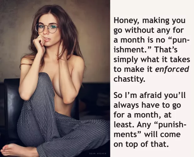 A month is not a punishment by FairChastity