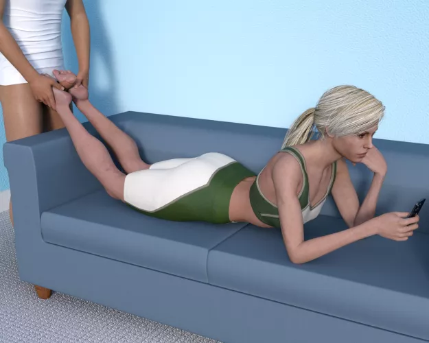 Cassie decides to lie down on her stomach to relax and get more comfortable. She figures if this guy wants a Footjob so bad, then he can do all the work [Mortal Kombat] (SoleMann)  by SoleMann_