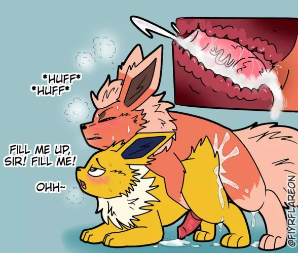 Filling Up Jolteon [MM] (fiyrflareon) by A_MASSIVE_PERVERT