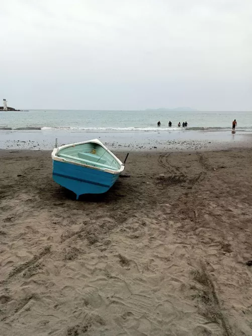 Fishing day on a beach on the green coast of Lima - Peru by Rosita-honey