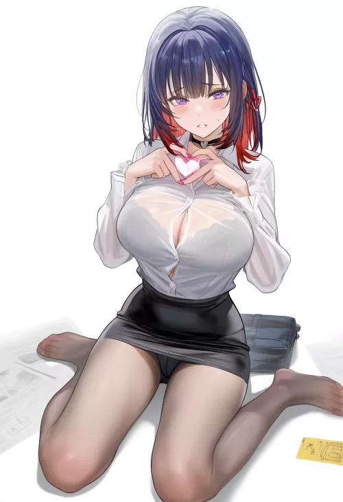 Flirting Office Lady  by CheetahSperm18