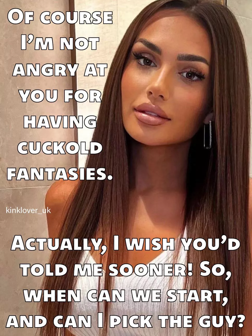 Reading between the lines, she already has someone in mind. Perhaps she’s so keen as your revelation has just validated something that’s been already going on behind your back..?  posted by kinklover_uk