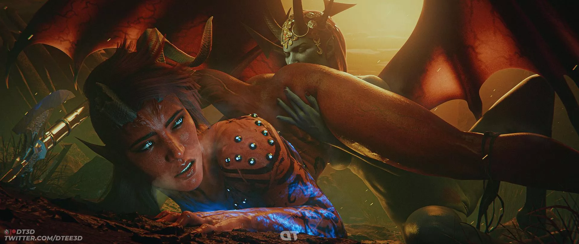 Karlach x Mizora (DTee3D) [Baldur's Gate 3] posted by Kuro-Oji