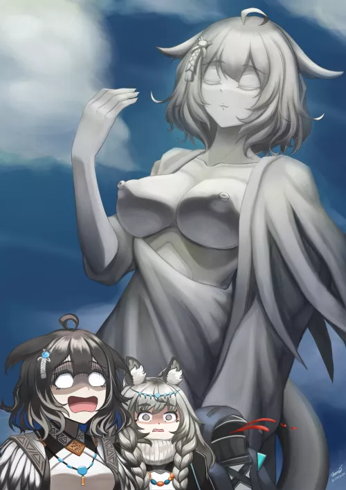 Local goddess's reaction to giant statue built by her followers  by Disastrous-Map-780