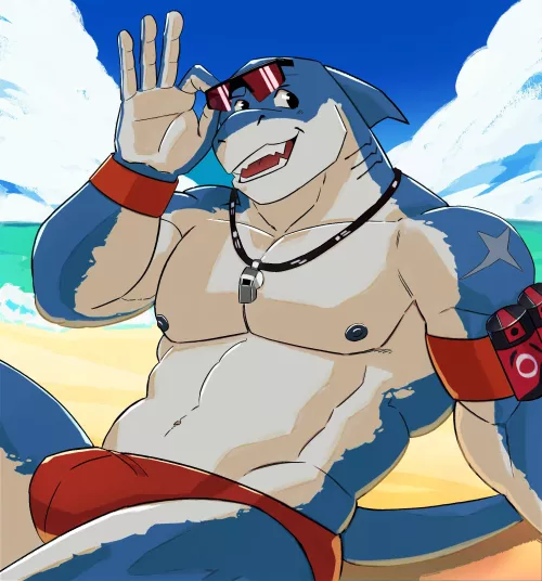Steve the Fortnite shark guy is off duty today! (Art by me) by SkullyCandy80
