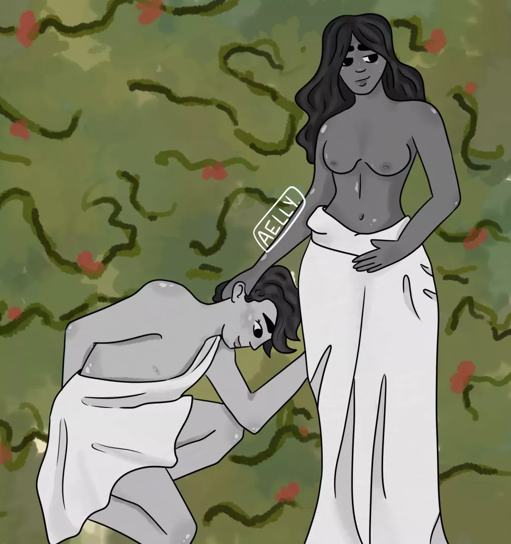 Greek Statues but make it Gentle Femdom (My art, Ocs) posted by AelynthiBalbella