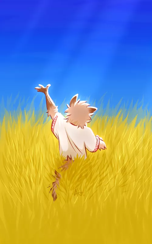 gentle blue skies and golden wheat fields.. by TheAkateo