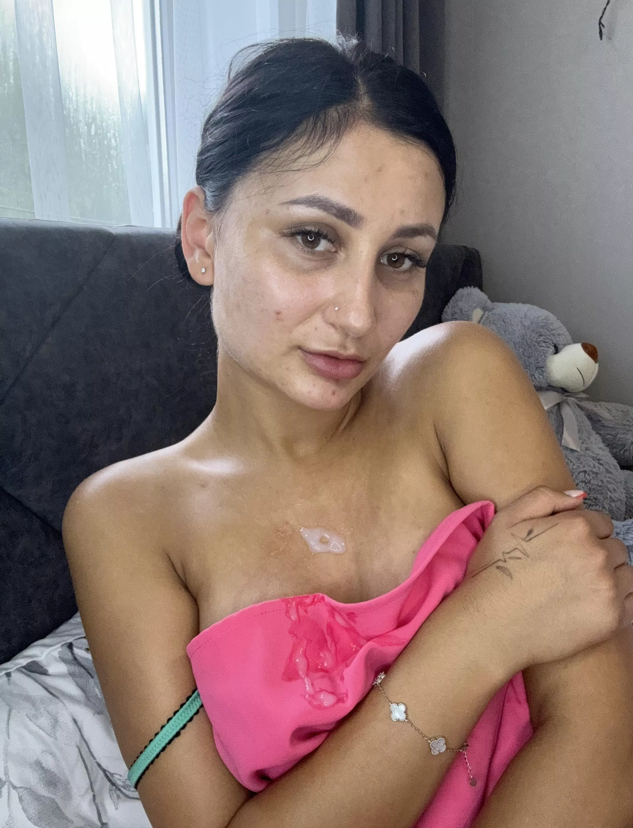 I love it when cum runs down my body and clothes posted by WingyySweet