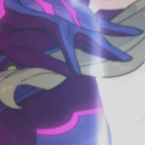 LF color source: 1girl, hand, purple suit, long hair, grey hair, white background, crop  by gmdragon