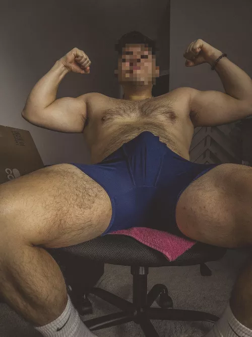 He gets excited when the clothes starts to come off by thehiddencummer