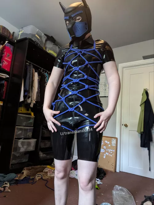Self tie that I freestyled that's designed so you can take it on and off and I'm super pleased with how it turned out  by transmanslut34
