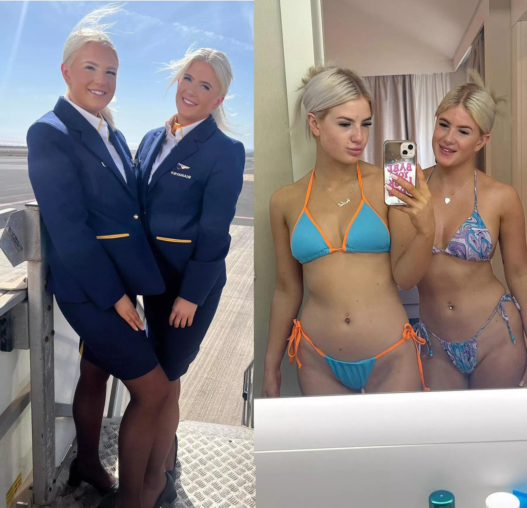Two young chavvy Flight Attendants posted by DarkPole_