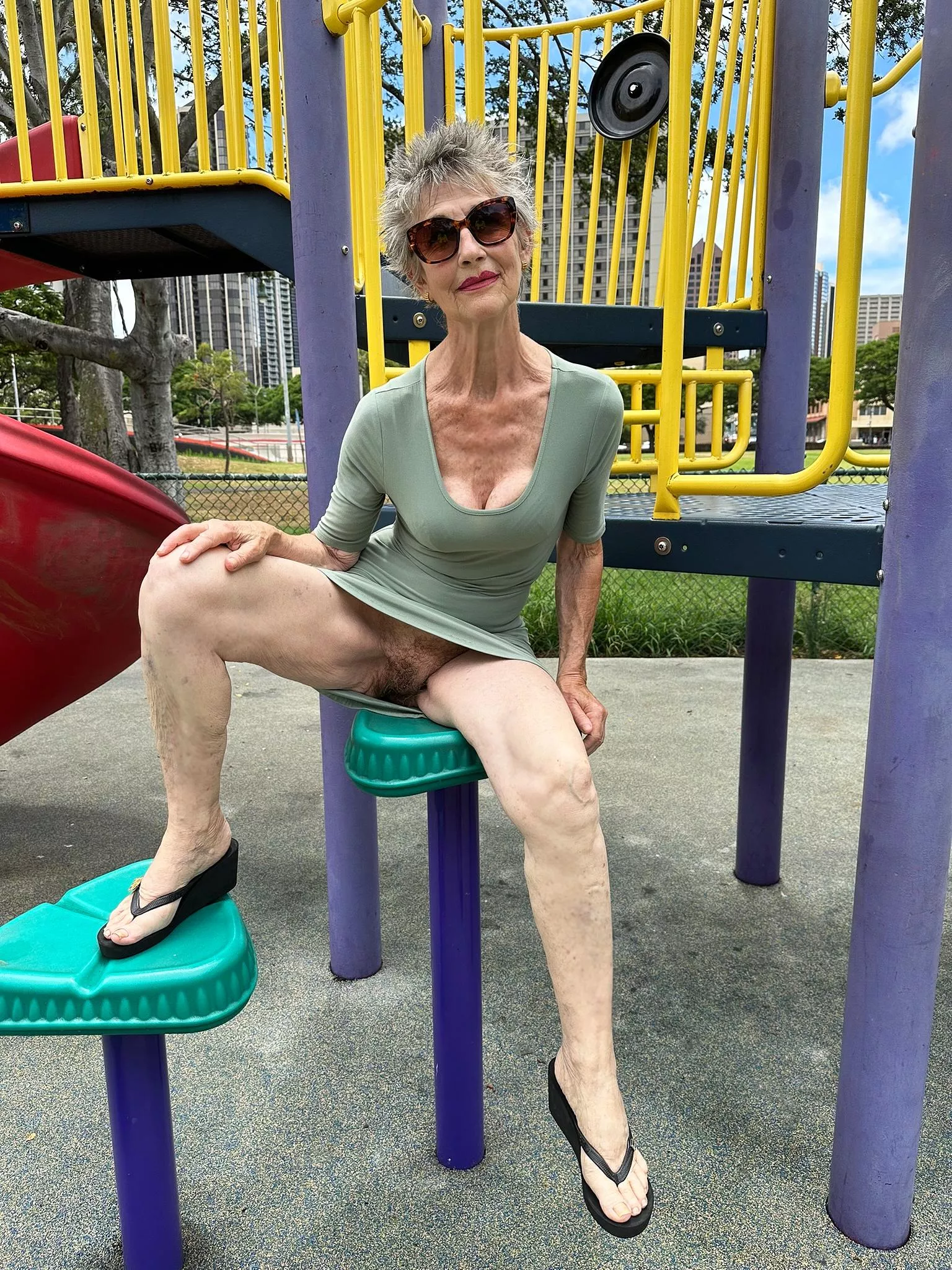 At the playground in downtown Honolulu -- without my panties posted by FromThisNight