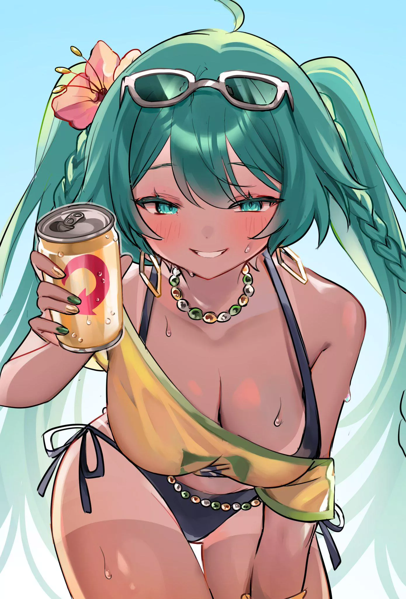 Brazilian Miku offering a drink posted by marxsander2016