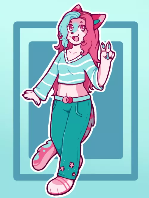 Cell shaded full body commision example by RachelDragon123