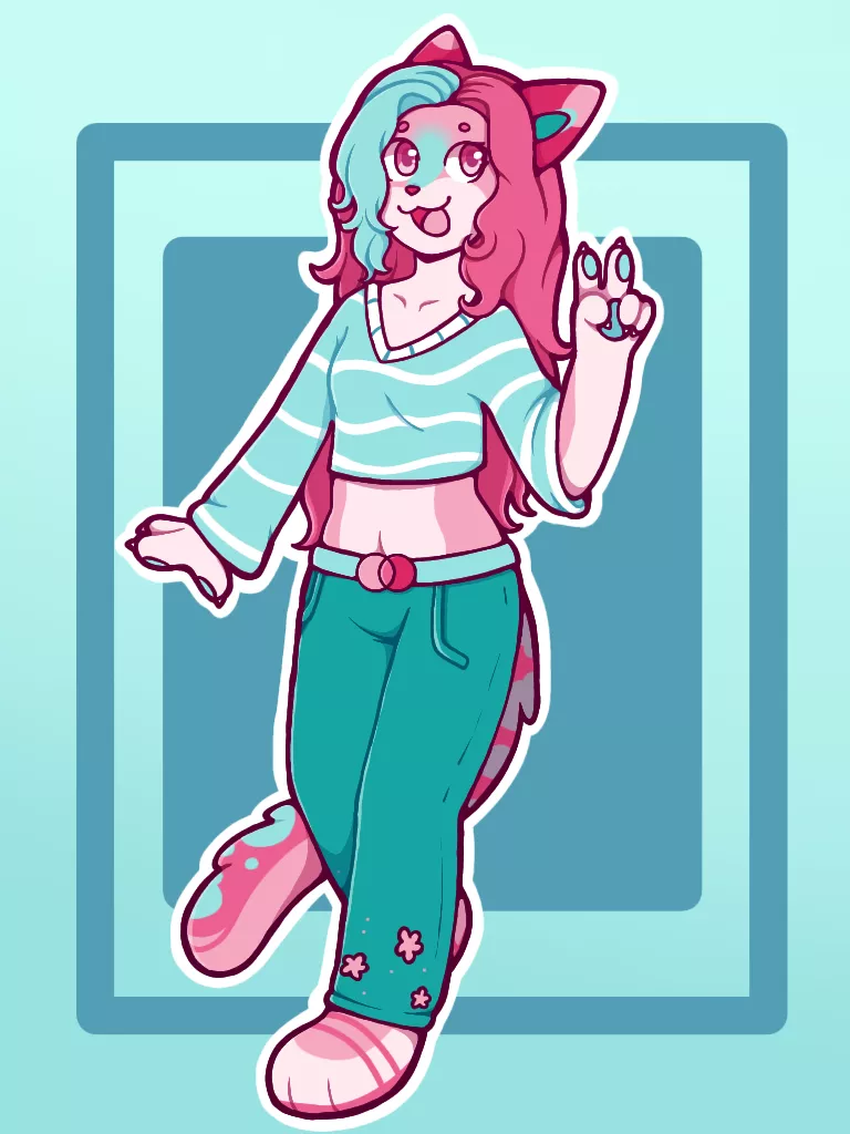 Cell shaded full body commision example posted by RachelDragon123