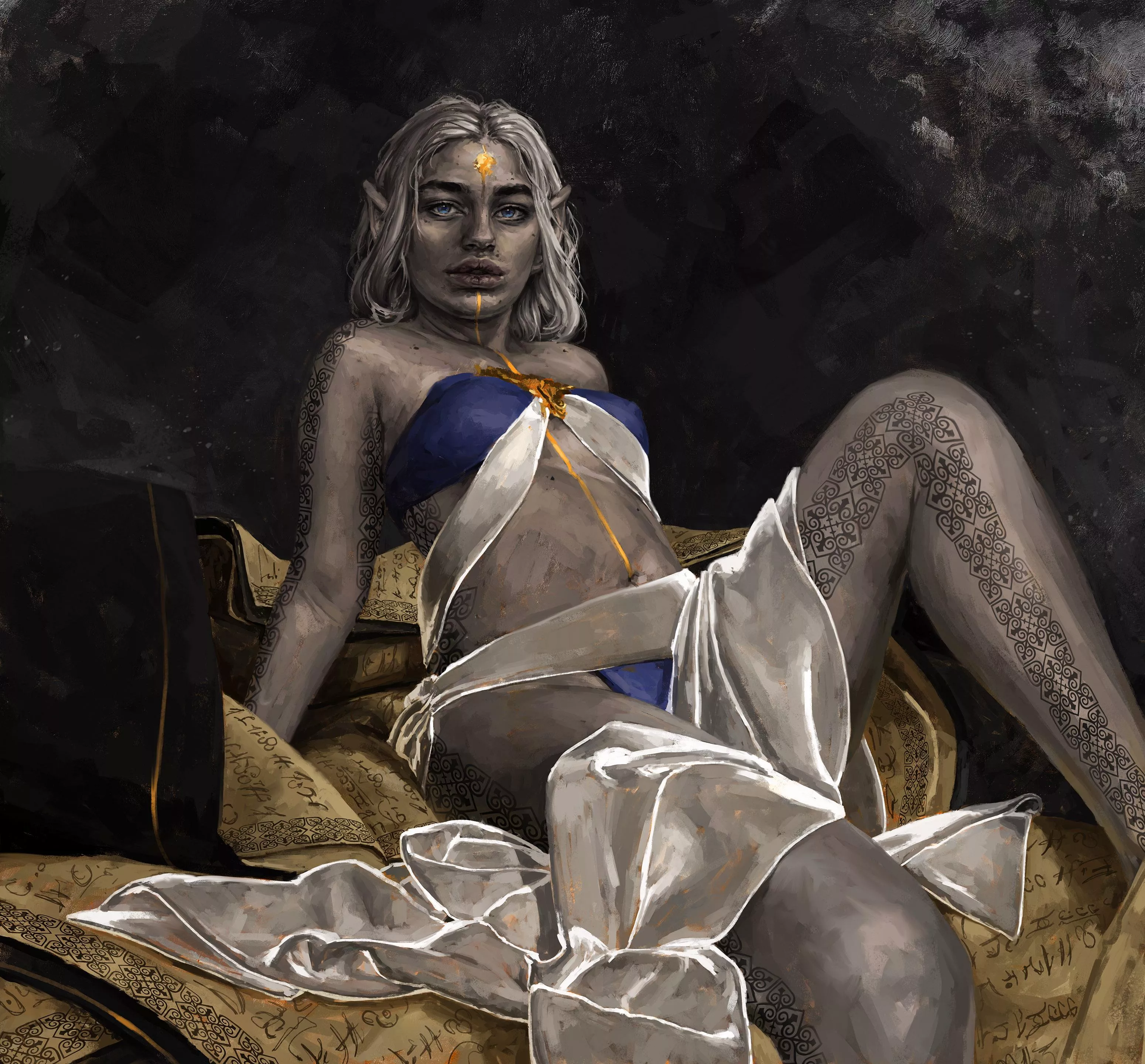 Drow concubine Thelvelia by Yorsy Hernandez posted by Fatedspear