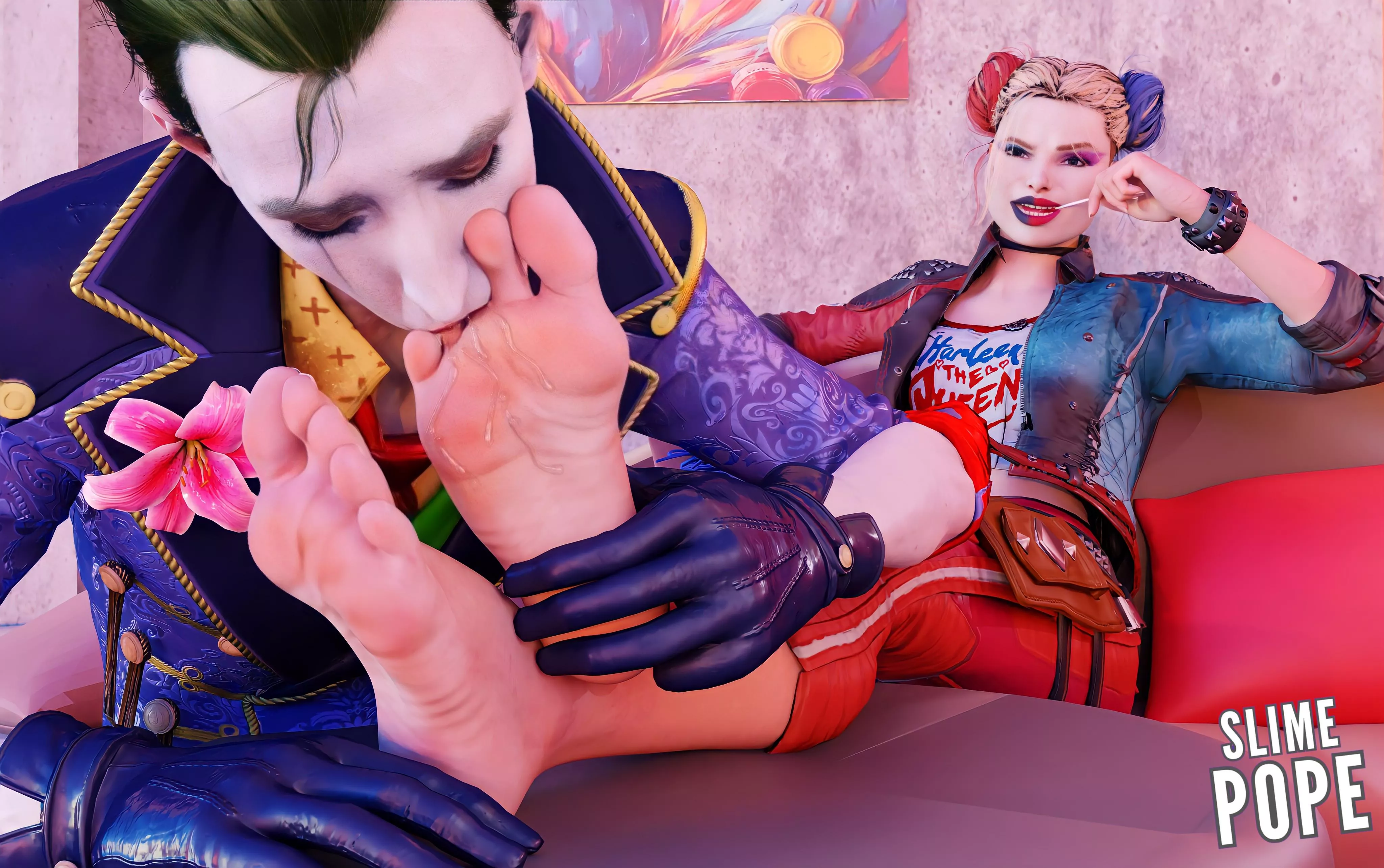 Harley's Foot Slave (DC) [Artist: SlimePope] posted by ComaOfSouls