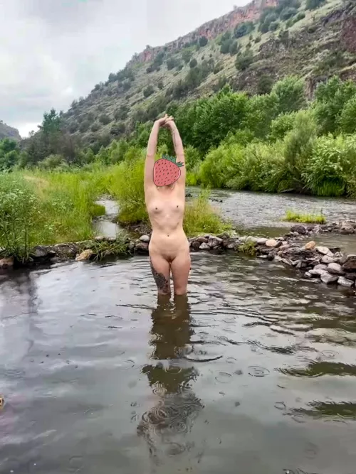 Hot springs in the rain! by strawberryblondeslut