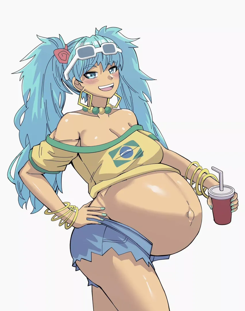 People already drew Brazilian Miku pregnant posted by HeavyLancerthe8th