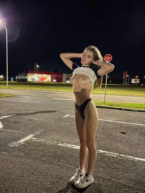 Walking the streets naked in the evening has become a hobby of mine by Mari_Deee