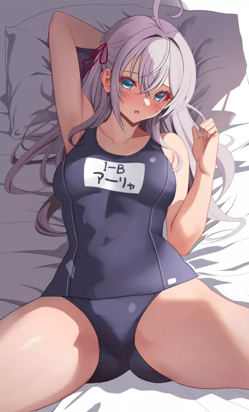 Alya Wearing Her School Swimsuit  by Csxc