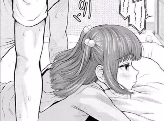 LF Mono Source: 1boy, 1girl, laying, doggy, brunette, fully clothed, sweating, emotionless, schoolgirl uniform, blushing, pigtails, on bed by AlTheSpatula